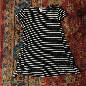 Striped Black and White T-shirt Dress